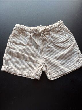 Old Navy Beige and White Striped Kids Shorts